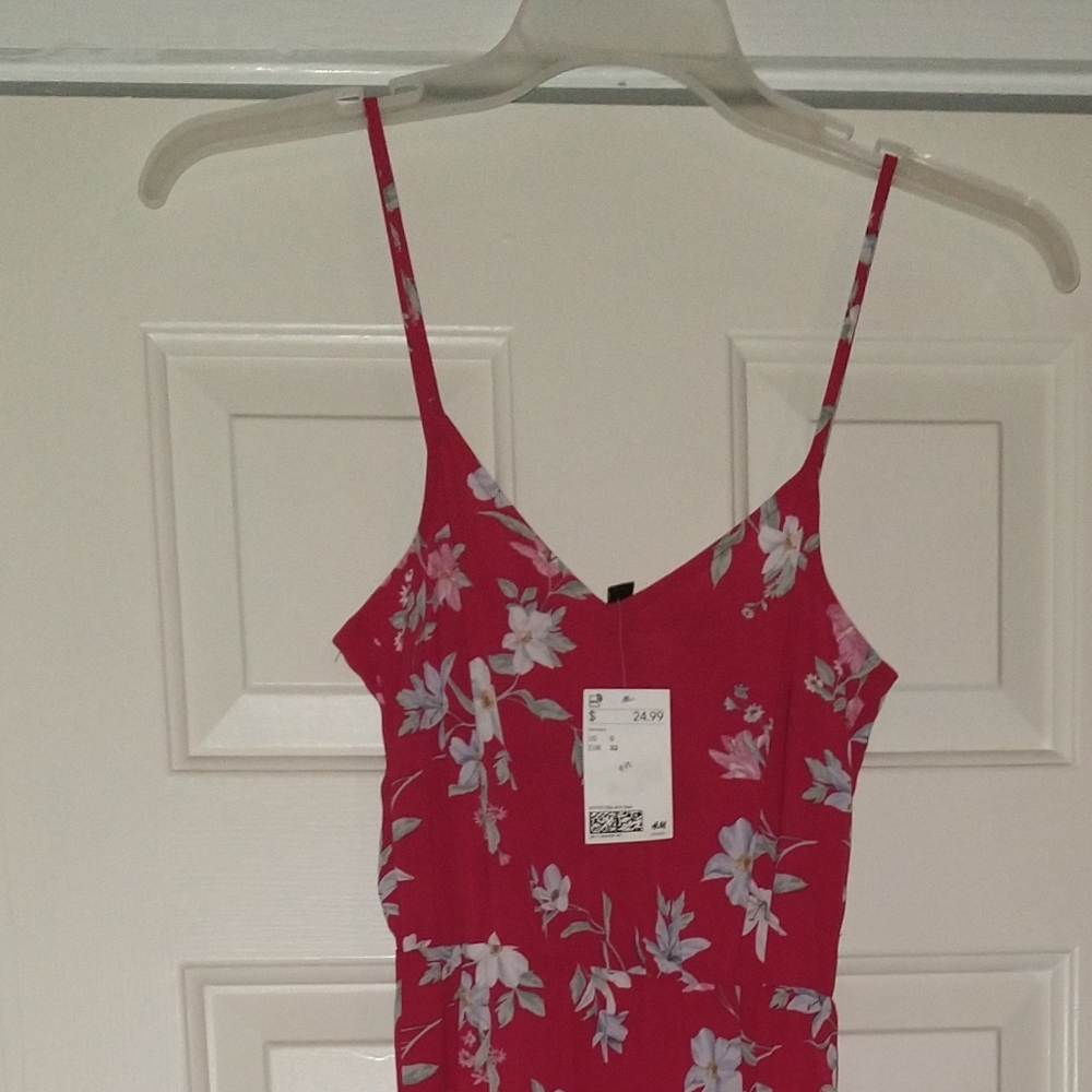 Long, Spaghetti Strap, Sexy Floral Dress - Picture 6 of 6